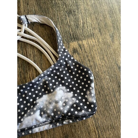 Lululemon Women's Black White Print Pattern Sports Bra Criss Cross Back Size 4 - Picture 4 of 7